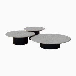 Raindrop Coffee Table Set in Microcrete and Patinated by Fred Rigby Studio, Set of 3