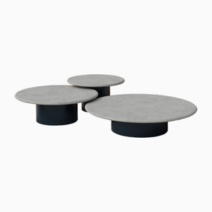 Table Basse Raindrop en Microcrete et Bleu Nuit par Fred Rigby Studio, Set de 3