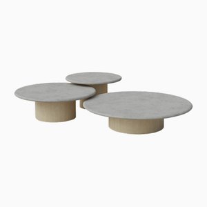 Raindrop Coffee Table Set in Microcrete and Ash by Fred Rigby Studio, Set of 3