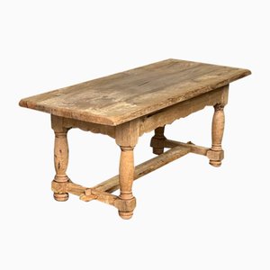 Larger French Bleached Oak Coffee Table, 1920