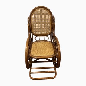Rocking Chair Mid-Century Moderne en Bois Courbé