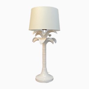 Italian Ceramic Palm Tree Table Lamp in Bamboo Style by Tommaso Barbi, 1970s