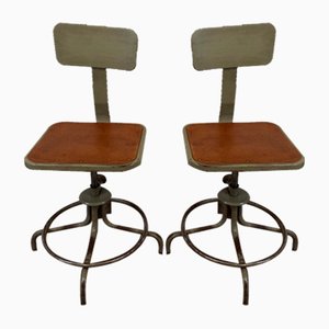 Adjustable Workshop Chairs from the Flambo Brand, 1950s, Set of 2