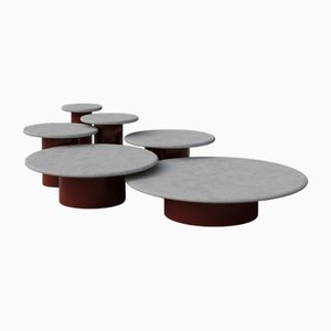 Set completo Raindrop in microcrete e terracotta di Fred Rigby Studio, set di 6