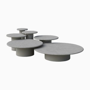Raindrop Full Set in Microcrete and Pebble Grey by Fred Rigby Studio, Set of 6