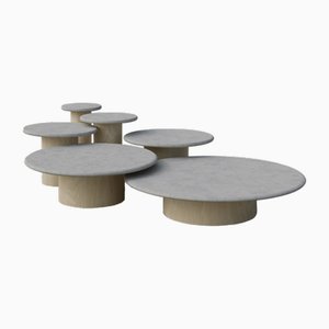 Set completo Raindrop in microcrete e frassino di Fred Rigby Studio, set di 6