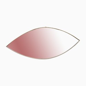Italian Brass Eye-Shaped Mirror, 1950s