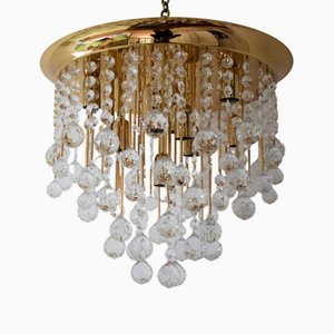 Lampada da soffitto grande con sfera di cristallo Swarovski, anni '80