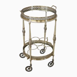 Brass and Glass Drinks Trolley or Bar Cart, 1980s