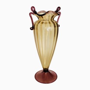 Vase aus mundgeblasenem Glas von Fratelli Toso, Murano 1930er