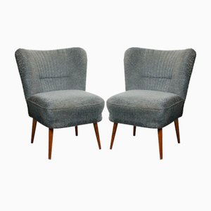 Art Deco Cocktail Chairs in Blue, Set of 2