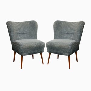 Set of Art Deco Cocktail Chairs in Blue
