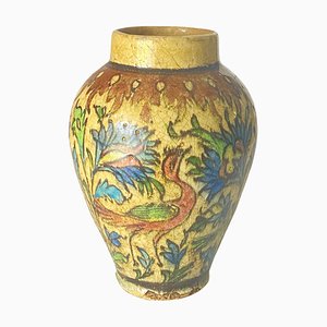 Iznik Vase aus Keramik, 19. Jh. mit Vogel-Dekor