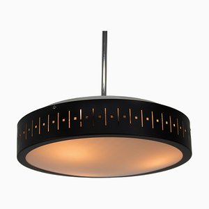 Mid-Century Black and White Pendant Light, 1960s