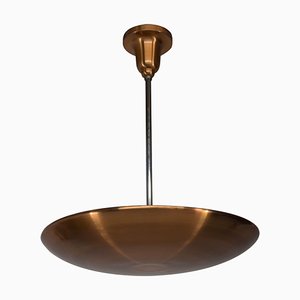 Lámpara colgante funcionalista Bauhaus de cobre de Ias, años 30