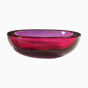Große Seguso Vetri d'Arte Murano Sommerso Glasschale, 1960er