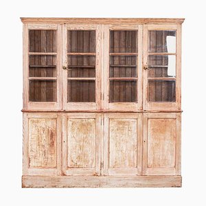 Large English Pine Bleached Bookcases, 1900s, Set of 2