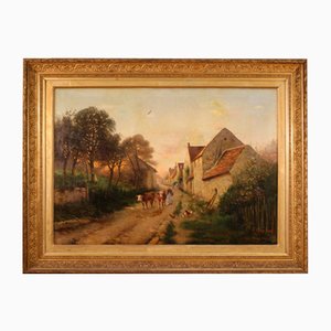 Französischer Künstler, Landschaft, 1899, Öl auf Leinwand