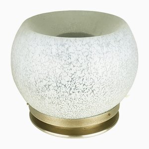 Lampada da tavolo Space Age in vetro di Murano e metallo spazzolato