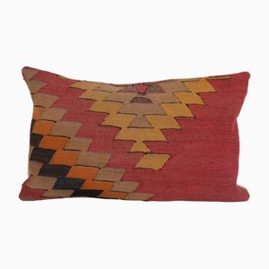 Turkish Geometrical Kilim Lumbar Cushion Cover, 2010s