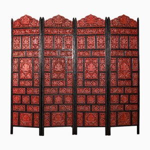 Vintage Art Deco Chinese Carved Screen, 1940