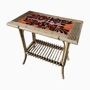 Small Tiled Bamboo Table