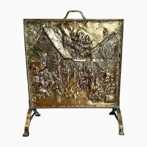 Antique Quality Brass Fire Screen by Ornate, 1920
