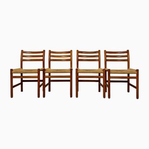 Vintage Danish Dining Chairs in Teak with Papercord, 1960s