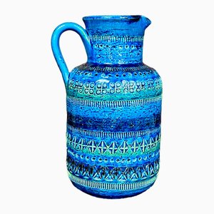 Italienische Rimini Blu Glasierte Keramik Vase von Aldo Londi für Bitossi, 1950er