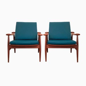 Model FD 133 Lounge Chairs in Teak by Finn Juhl for France & Søn, 1950s, Set of 2
