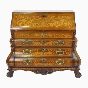 Bureau Ancien en Marqueterie Florale en Ronce de Noyer, Pays-Bas, 1750