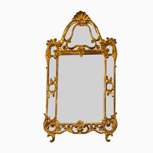 Espejo francés Luis XIV grande dorado con marco doble, años 90