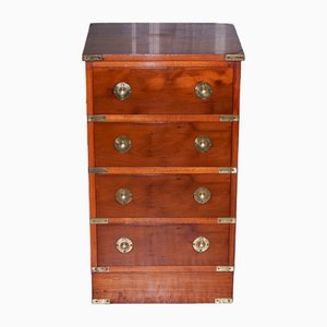 Vintage Military Campaign Chest of Drawers in Yew Wood