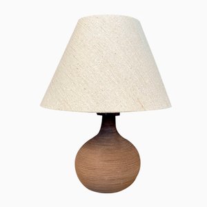 Mid-Century German Table Lamp with Vase-Shaped Grooved Ceramic Base, 1950s