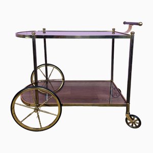 Vintage French Brass Bar Cart, 1950s
