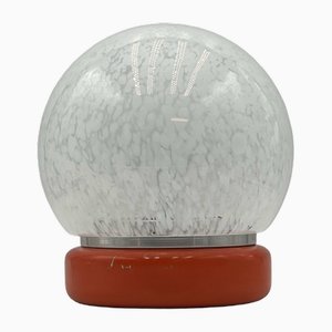 Lámpara de mesa era espacial de cristal de Murano en naranja, años 70