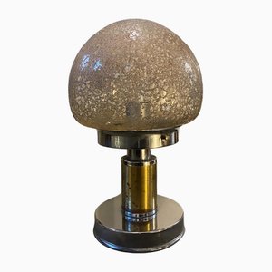 Space Age Italian Table Lamp in Metal and Glass from Mazzega, 1970s