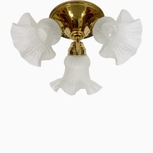Brass & Glass Ceiling Lamp from Schröder and Co., 1960s