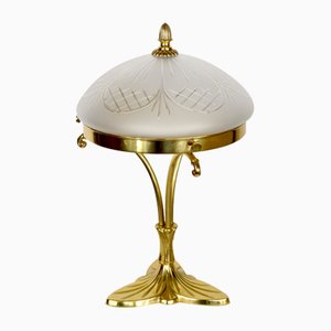 Lampada da tavolo in ottone e vetro di Schröder and Co., anni '60