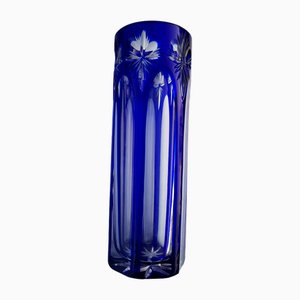 Hand Blown Royal Blue Bohemian Vase, 1920s