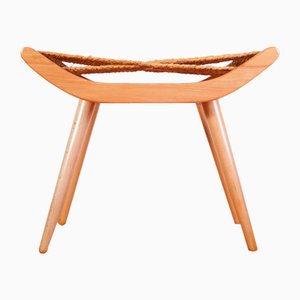 Mid-Century Hocker aus Raffiabast von Uluv, 1960er