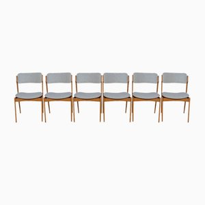 Oak Model 49 Dining Chairs by Erik Buch for Odense Maskinsnedkeri, 1960s, Set of 6