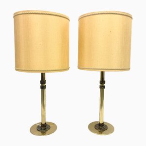 Brutalist Table Lamps in Brass, 1970s, Set of 2