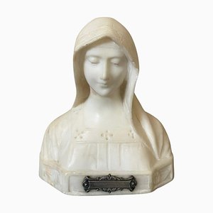 Estatua italiana de la Virgen de mármol, década de 1900