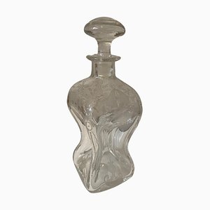 Bohemian Engraved Glass Carafe, 1890s