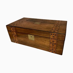 Caja de escritura francesa, siglo XIX de nogal y latón