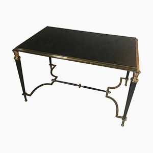 Brass and Black Glass Coffee Table from Maison Bagus, 1950s
