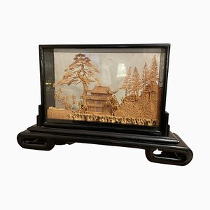 Vintage Chinese Cork Diorama, 1940s