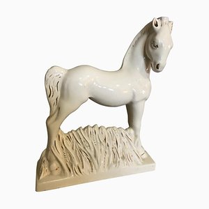 Französisches Pferd aus Steingut, 1950er