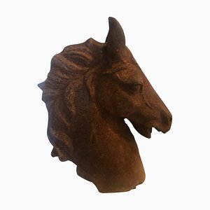 Cabeza de caballo francesa de hierro fundido, años 80
